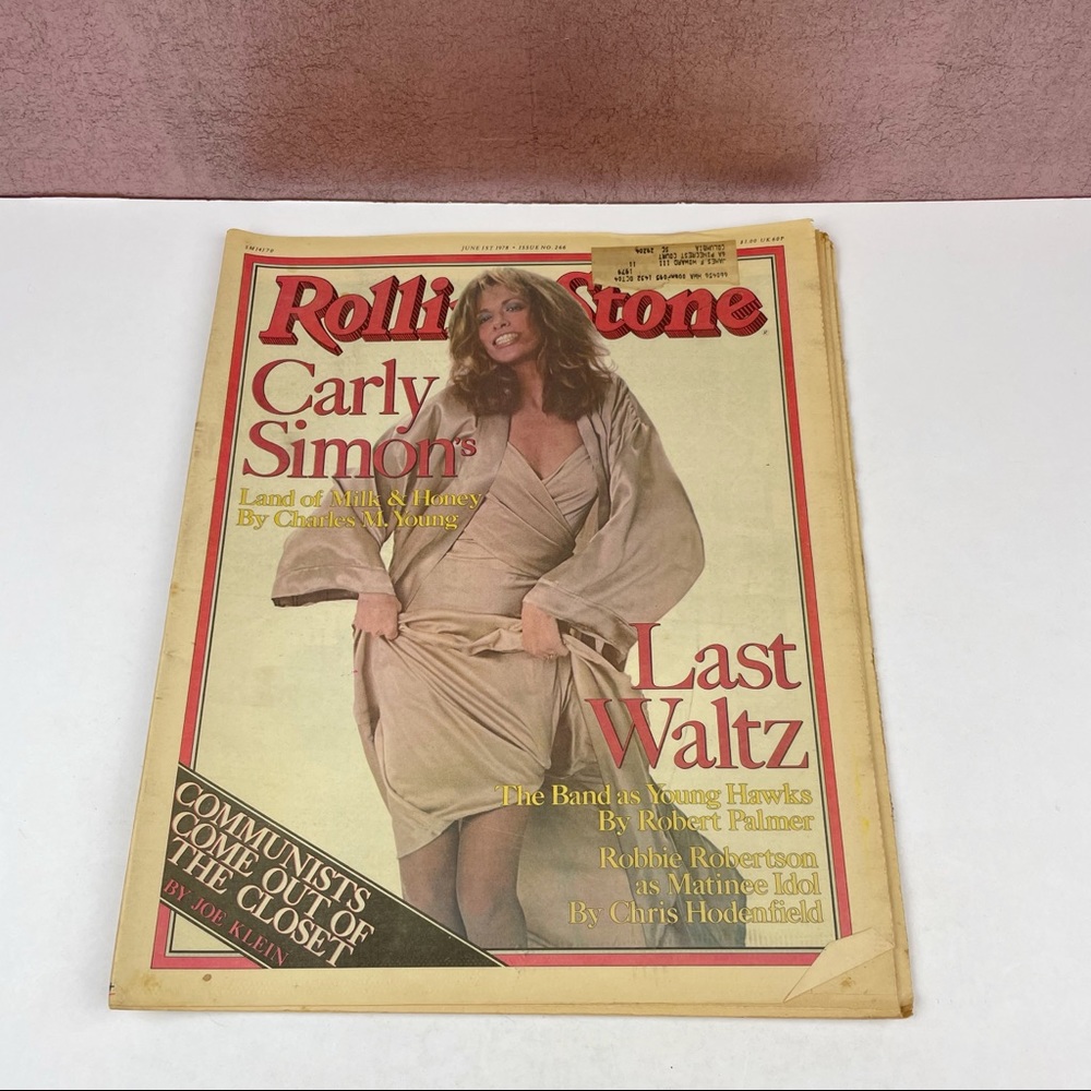 Vintage Rolling Stone Magazine Carly Simon Last Waltz June 1, 1978 Music Art
